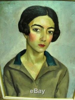 Berthomme St-andre (1905-1977) Woman Of Algiers Old Oil On Canvas 1927