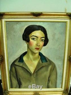 Berthomme St-andre (1905-1977) Woman Of Algiers Old Oil On Canvas 1927