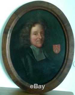 Board. Former. Oil On Canvas. Portrait Etienne Baluze. Historian. 18th