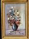 Bouquet Of Small Flowers Oil On Canvas Signed Old 20th Century