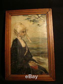 Breton Painting By Pouzols E Or L Oil On Old Canvas