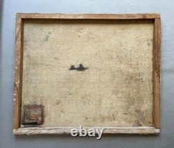 Bustling street, oil on canvas, signature to be identified, antique painting, artwork