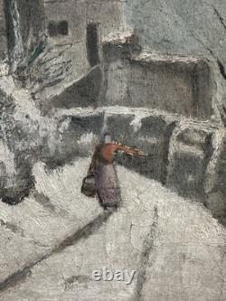 Charles CUZIN (1907-1975) Oil on canvas, vintage snowy landscape, winter 1941