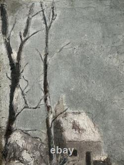 Charles CUZIN (1907-1975) Oil on canvas, vintage snowy landscape, winter 1941