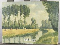 Christian Couillaud (1904-1964) Old oil on canvas view of the Poitevin Marsh