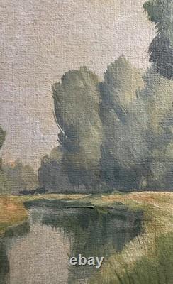 Christian Couillaud (1904-1964) Old oil on canvas view of the Poitevin Marsh