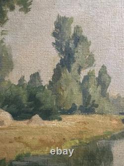 Christian Couillaud (1904-1964) Old oil on canvas view of the Poitevin Marsh