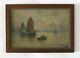 Corbier, Antique Painting, Oil On Panel, Boat, Fishing, Gaston Corbier