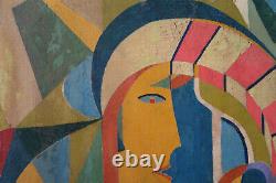 Cubist Painting Art-deco Old 40's 50's