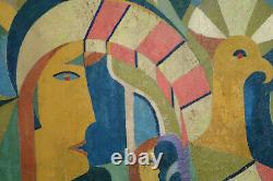 Cubist Painting Art-deco Old 40's 50's