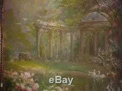 Edmond Allouard (xix Xx) Ruins In A Park Painting Old Oil On Canvas