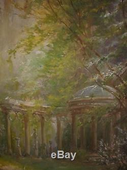Edmond Allouard (xix Xx) Ruins In A Park Painting Old Oil On Canvas