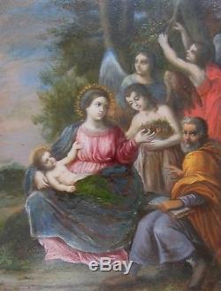 Exceptional Old Painting Oil On Copper Near Francesco Albani Italy 1700