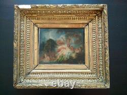 Exceptional Painting Fragonard Bathers Signed Oil On Old Canvas