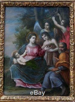 Flight Into Egypt Rare Antique Table Oil On Copper Albani Italian Circle 1700