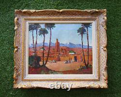 Former Beautiful Orientalist Painting Signed Simon Stockli Algeria, Artist Side