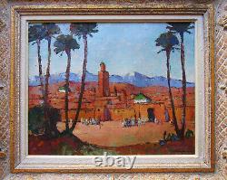 Former Beautiful Orientalist Painting Signed Simon Stockli Algeria, Artist Side