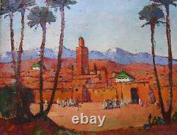 Former Beautiful Orientalist Painting Signed Simon Stockli Algeria, Artist Side