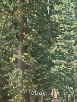Former Garden Aisle Painting Impressionist Landscape Signed Poitevin