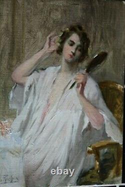 Former Impressionist Painting Oht Young Woman In The Mirror Herman Richir 1866-1942