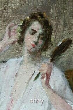 Former Impressionist Painting Oht Young Woman In The Mirror Herman Richir 1866-1942