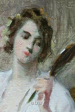 Former Impressionist Painting Oht Young Woman In The Mirror Herman Richir 1866-1942