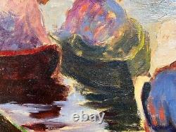 Former Impressionist Painting Signed, Boat Ride On The Marne