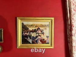 Former Impressionist Painting Signed, Boat Ride On The Marne