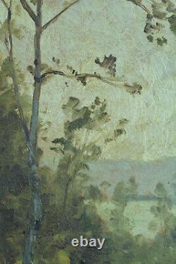 Former Landscape Painting Paysanne On The Chemin Doubsigné Emile Isenbart 19th