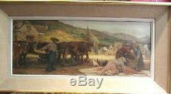 Former Large Painting Oil On Canvas Peasant Szene Paul Michel Dupuy 1906