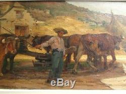 Former Large Painting Oil On Canvas Peasant Szene Paul Michel Dupuy 1906