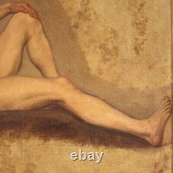 Former Male Nude Portrait Man Painting Oil On Paper Painting 800 Frame