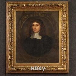 Former Male Portrait Man Painting Oil On Canvas Painting 18th Century