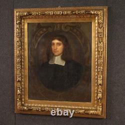 Former Male Portrait Man Painting Oil On Canvas Painting 18th Century