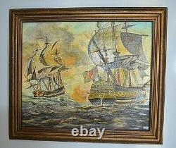 Former Marine Painting Oil On Canvas Galion English Pirate End XIX Start XX Eme