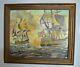 Former Marine Painting Oil On Canvas Galion English Pirate End Xix Start Xx Eme
