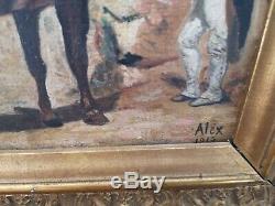 Former Military Oil Painting On Panel Signed Alex 1914