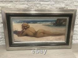 Former Nude Female Painting Jean Louis Paguenaud Bord Of Mer Huile On Panneau