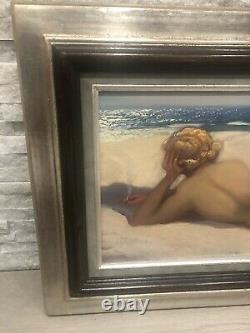 Former Nude Female Painting Jean Louis Paguenaud Bord Of Mer Huile On Panneau