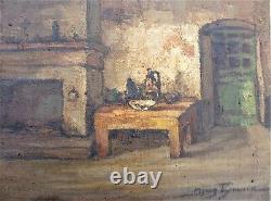 Former Oil On Canvas By Denis Brunaud 1950s