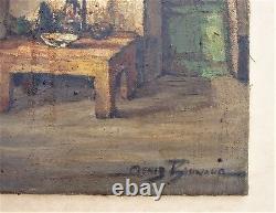 Former Oil On Canvas By Denis Brunaud 1950s
