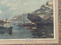 Former Oil On Canvas Painting Signed Guerin (1895) Montparnasse Framework