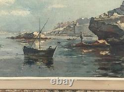Former Oil On Canvas Painting Signed Guerin (1895) Montparnasse Framework