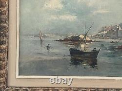 Former Oil On Canvas Painting Signed Guerin (1895) Montparnasse Framework