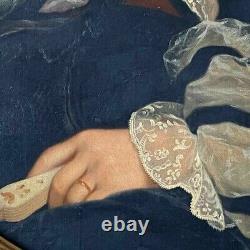 Former Oil On Canvas Portrait Woman XIX Eme Signed C. Mussini 1858