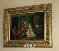 Former Oil On Canvas Table Xixth Signed Mr. Moreau Based On Sevigné