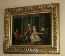 Former Oil On Canvas Table Xixth Signed Mr. Moreau Based On Sevigné