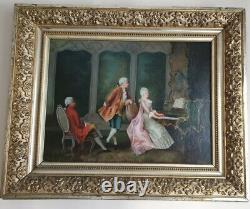 Former Oil On Canvas Table Xixth Signed Mr. Moreau Based On Sevigné