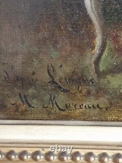 Former Oil On Canvas Table Xixth Signed Mr. Moreau Based On Sevigné