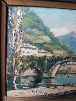 Former Oil On Wood Panel Basque Painting Signed Jiva Around 1950 Old Painting